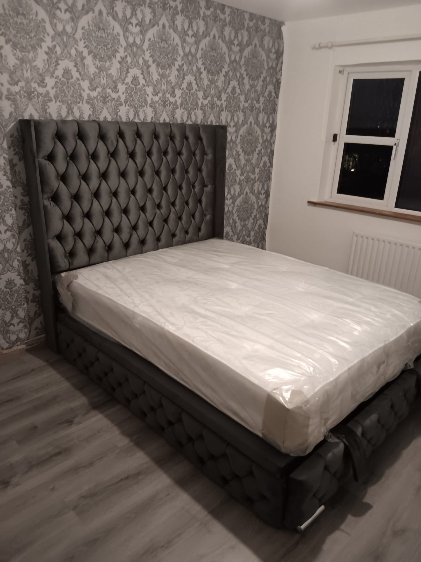 Grand Chesterfield Wingback Bed